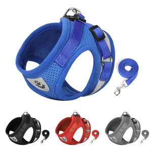 Adjustable Reflective Cat Harness & Leash Set – Escape-Proof Pet Vest