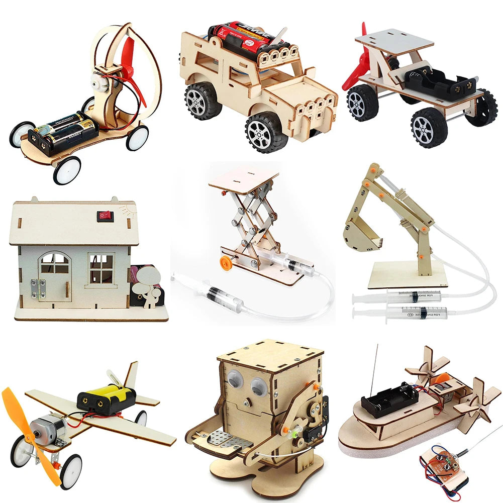 DIY STEM Science Kits for Kids – 3D Wooden Car & Boat Puzzle Toys