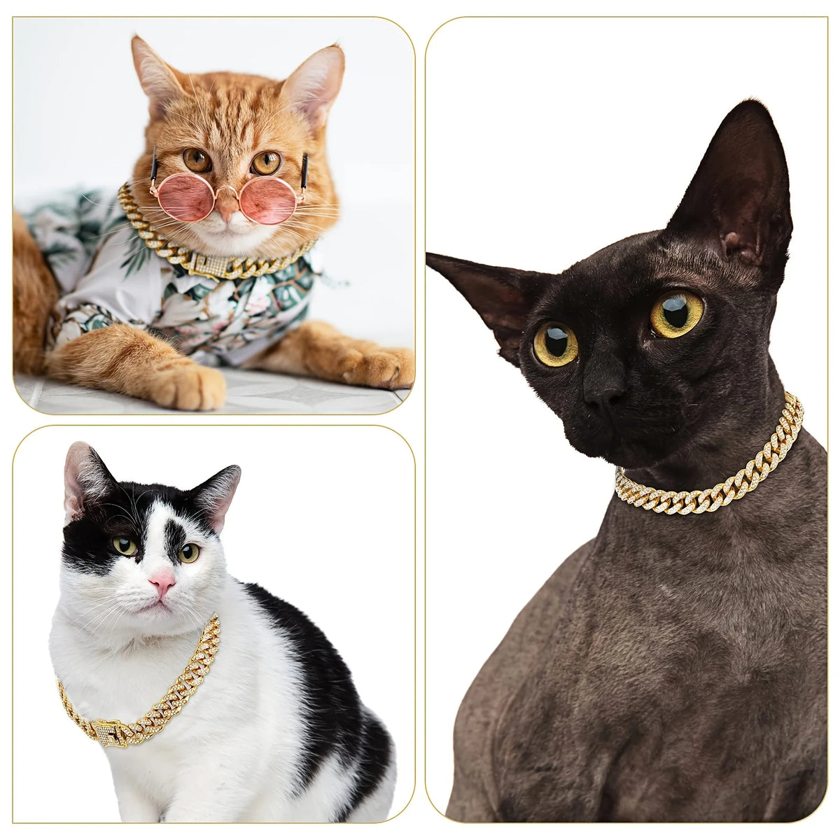 Diamond Cuban Chain Pet Collar – Stylish Metal Collar for Dogs & Cats