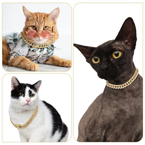 Diamond Cuban Chain Pet Collar – Stylish Metal Collar for Dogs & Cats