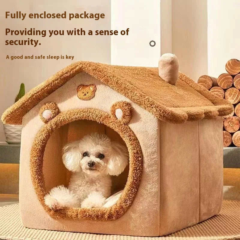 SEO Title: Cozy Pet House Bed for Small Dogs & Cats – Washable All-Season Bed