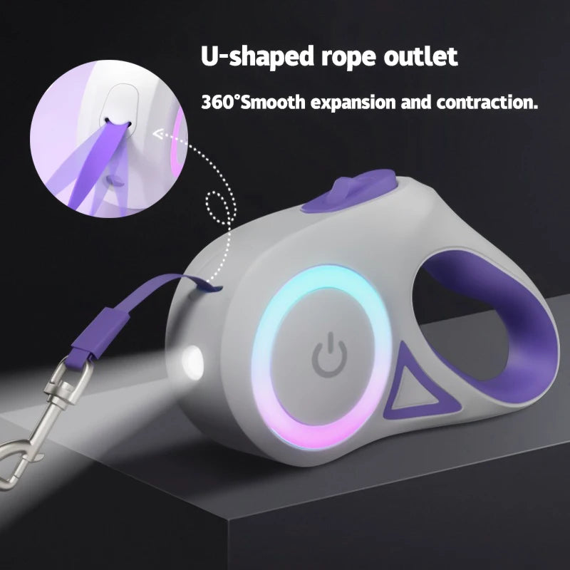 SEO Title: LED Retractable Dog Leash – 3m/5m Light-Up Leash for Dogs & Cats