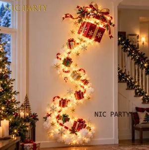 Glowing Christmas Wall Light – Santa Sleigh & Reindeer Decor