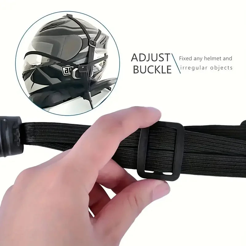 Motorcycle Helmet Cargo Net with Safety Hooks – Elastic Luggage Mesh