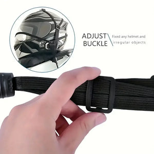 Motorcycle Helmet Cargo Net with Safety Hooks – Elastic Luggage Mesh