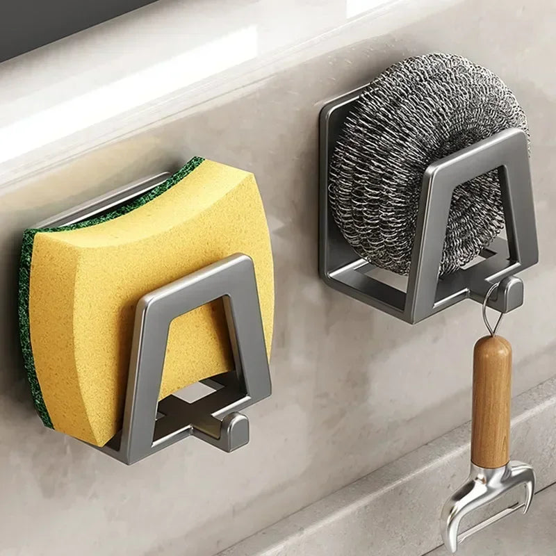 Stainless Steel Sponge Holder – Self-Adhesive Kitchen Sink Organizer