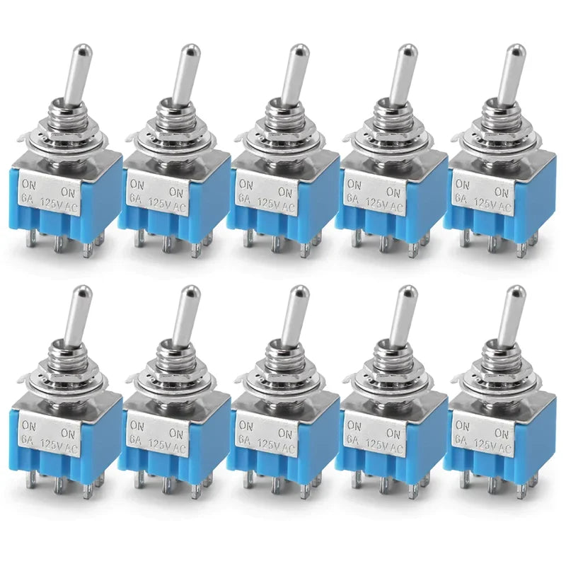 10PCS Mini Toggle Switch Set – 3Pin/6Pin ON-OFF Switches