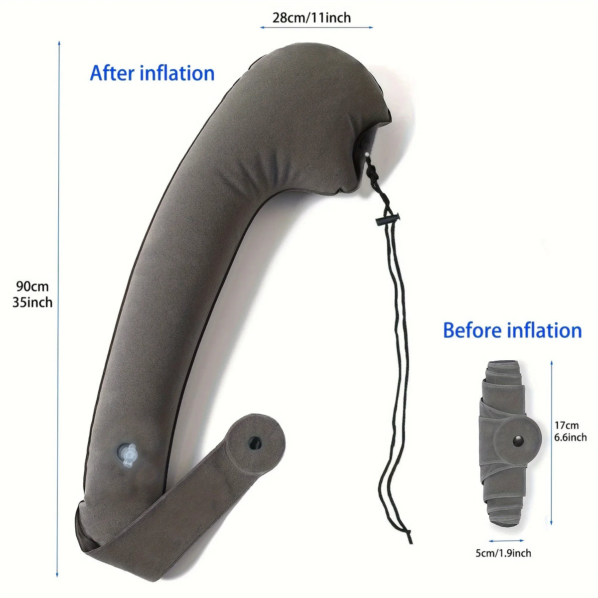 Inflatable Travel Neck Pillow – Car, Plane & Train Sleeping Pillow