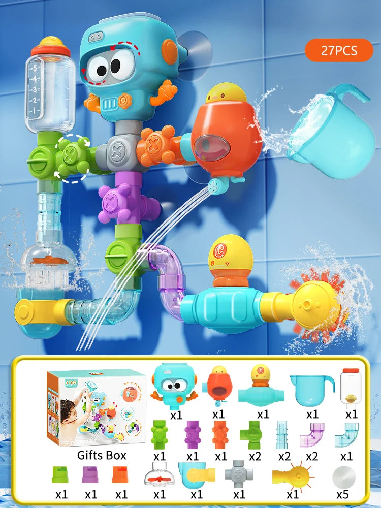 SEO Title: Baby Bath Toy Set with Suction Cups – Water Spinner Game for Toddlers