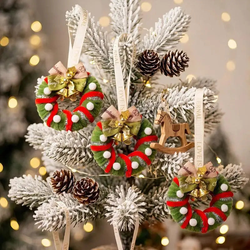 DIY Christmas Tree Ornaments with Pinecones & Mini Wreaths