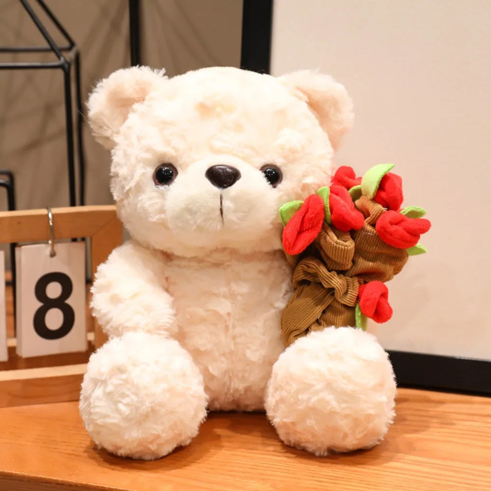 16–25cm Romantic Rose Bear Plush Toy – Cute Heart Gift