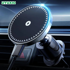 UYUXIO 15W Magnetic Wireless Car Charger & Air Vent Phone Holder for iPhone