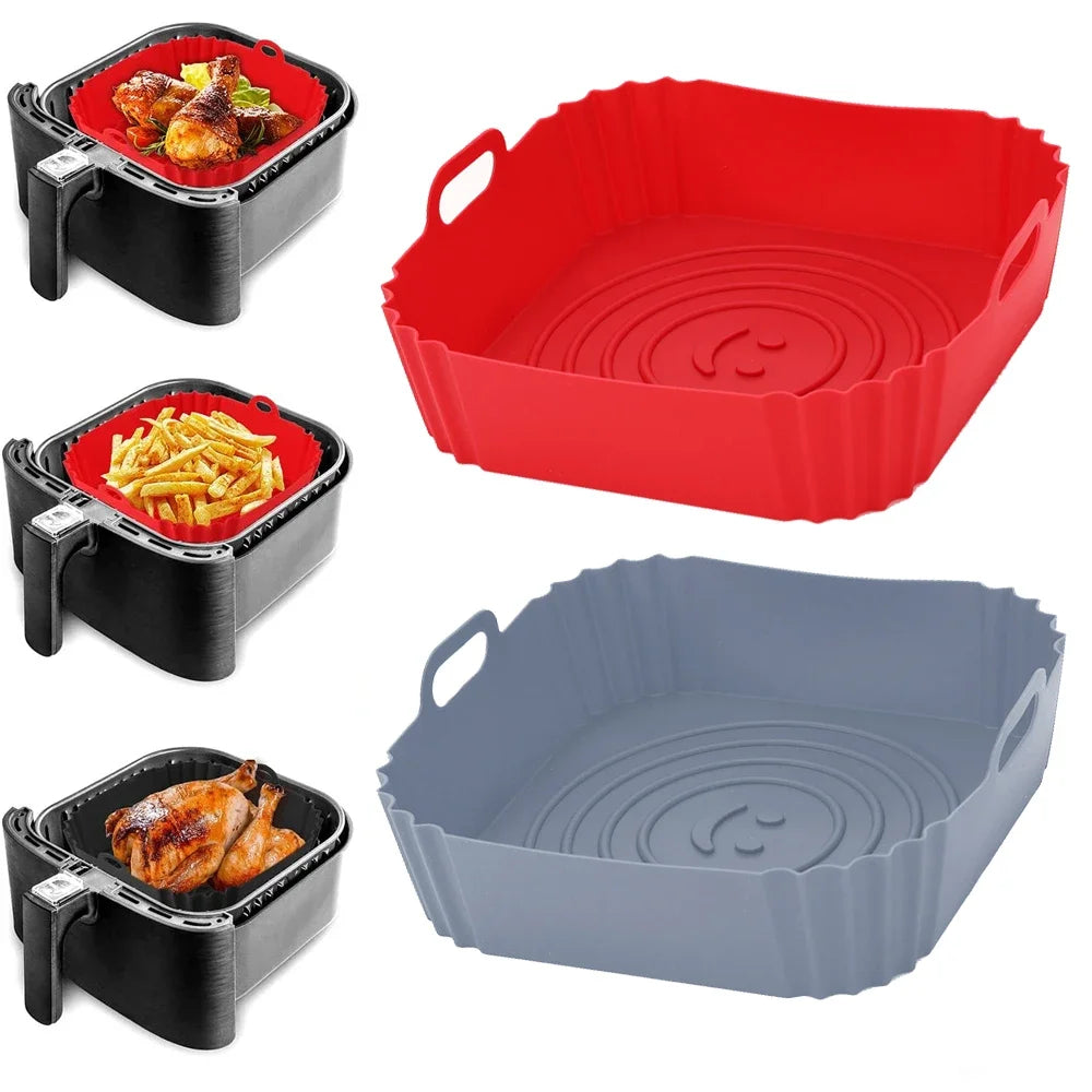 Reusable Silicone Air Fryer Liner – Non-Stick Baking Pan