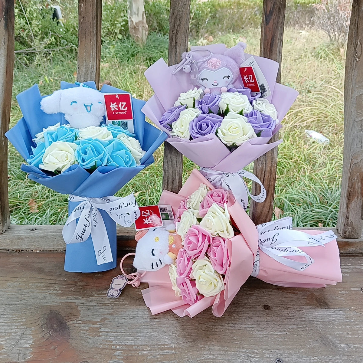 Hello Kitty Plush Bouquet – My Melody, Kuromi & Cinnamoroll Gift
