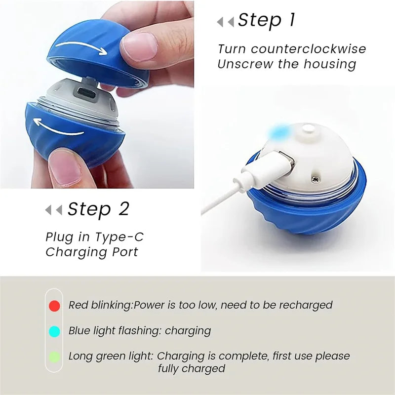 SEO Title: Interactive Smart Pet Ball Toy – USB Rechargeable Moving Ball for Dogs & Cats