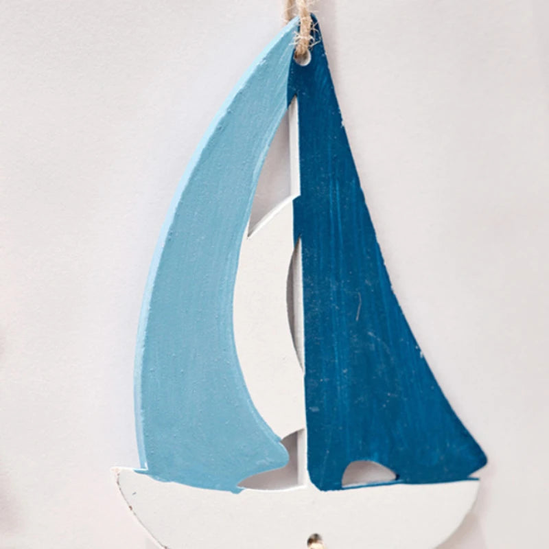 Mediterranean Wooden Lighthouse & Sailboat Wall Decor