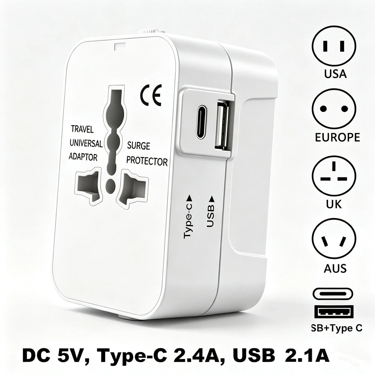 Universal Travel Adapter – EU, UK, US & AU Plug Converter