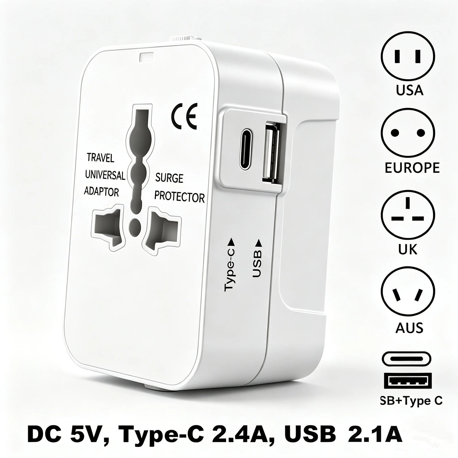 Universal Travel Adapter – EU, UK, US & AU Plug Converter