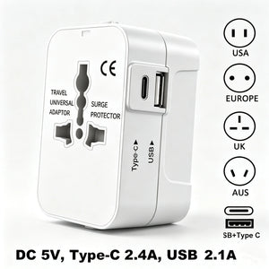 Universal Travel Adapter – EU, UK, US & AU Plug Converter