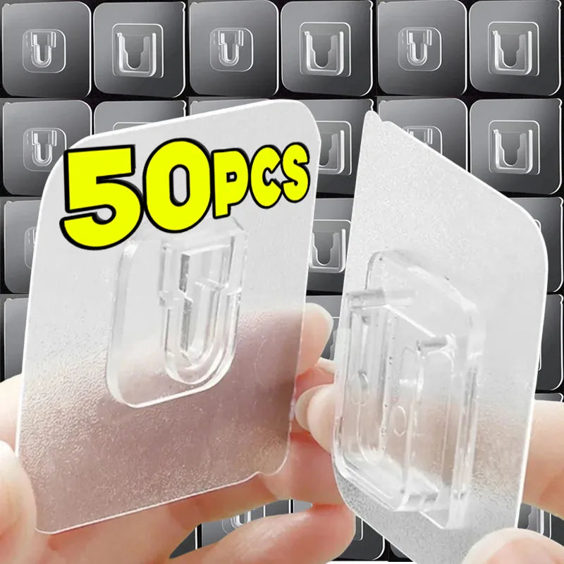 Transparent Double-Sided Adhesive Wall Hooks – Strong & Traceless