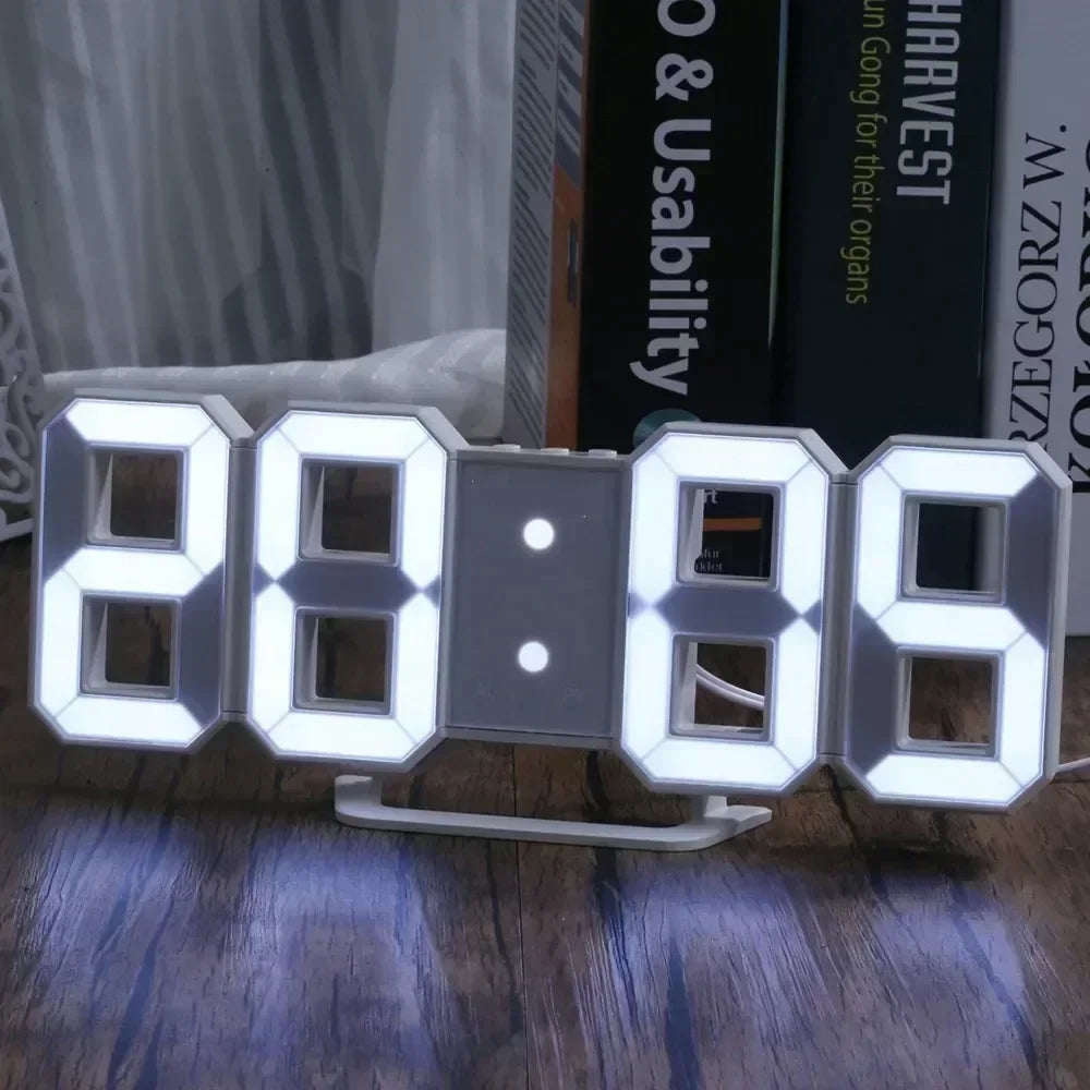 3D LED Digital Clock with Alarm, Date & Temperature Display