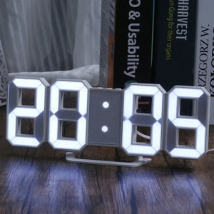 3D LED Digital Clock with Alarm, Date & Temperature Display