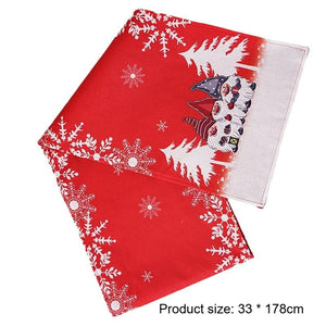 Christmas Red & Gray Cartoon Tablecloth – Holiday Table Decor