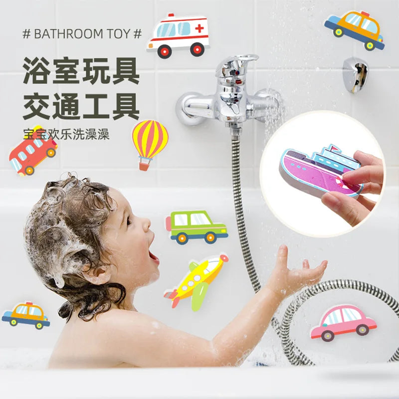 Baby Bath Toys – Floating Foam Animals & Traffic Learning Set for Toddlers