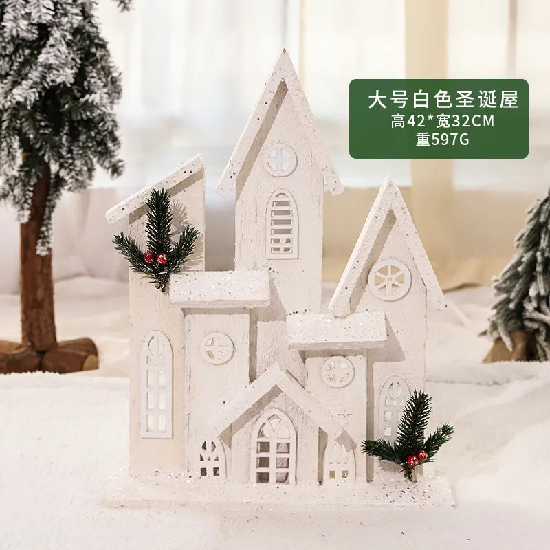 Glowing Wooden Christmas House Decor