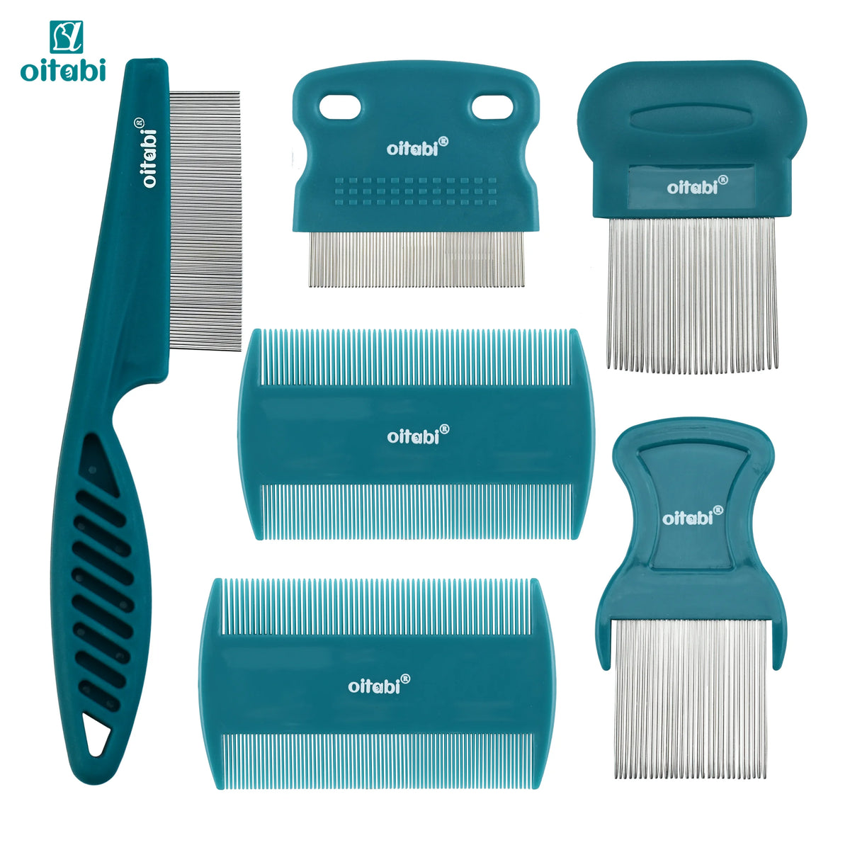 SEO Title: 3–6 Pcs Pet Grooming Comb Set – Stainless Steel Flea & Tear Stain Remover for Dogs & Cats