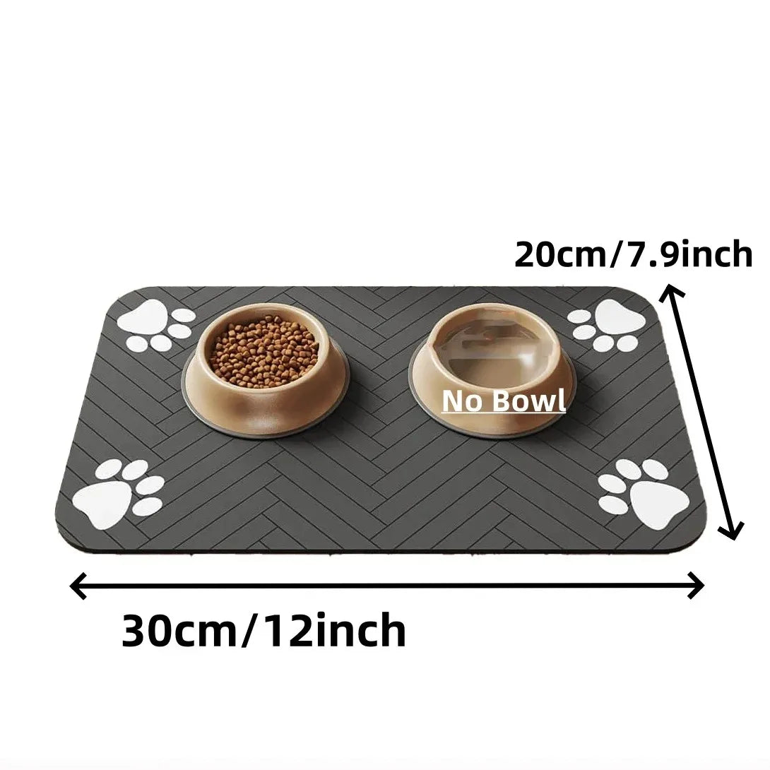 Absorbent Pet Feeding Mat for Dogs & Cats, Waterproof Bowl Placemat