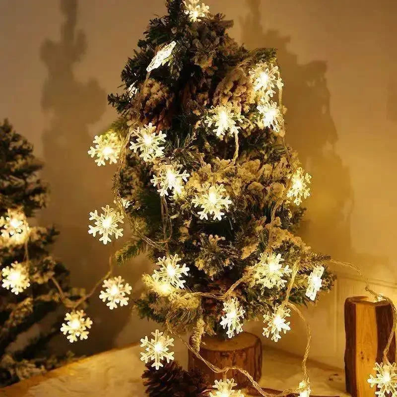10/20/40 LED Snowflake String Lights, USB/Battery Powered Christmas Decorations