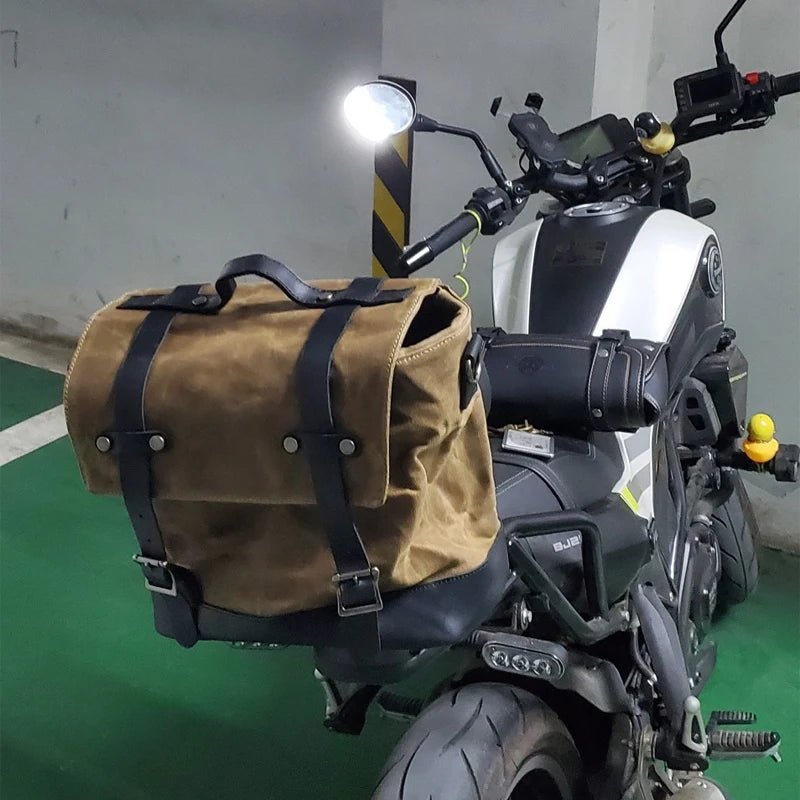 Retro Motorcycle Saddle Bag – Waterproof Vintage Side Bag