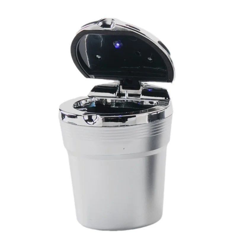 Universal Car Ashtray with LED Light – Covered Interior Accessory