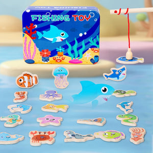 Wooden Magnetic Fishing Toy for Kids – Educational Fish Matching Game