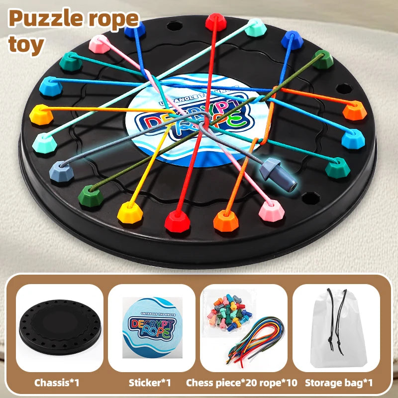Kids Rope Untangling Puzzle Toy, Educational Brain Game for Ages 3-6