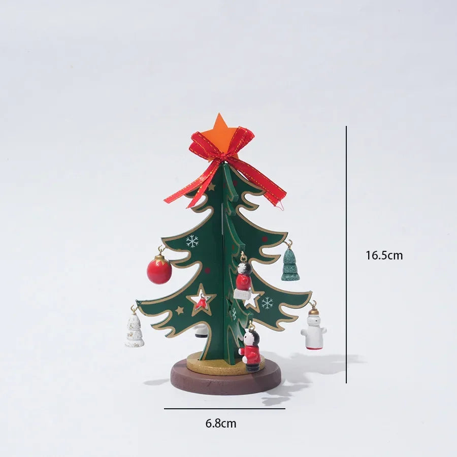 Mini Wooden Christmas Tree DIY Tabletop Ornament