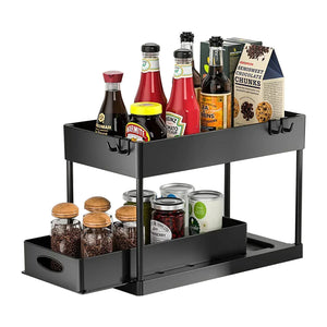 2-Tier Under Sink Organizer – Sliding Storage Rack for Kitchen & Bathroom