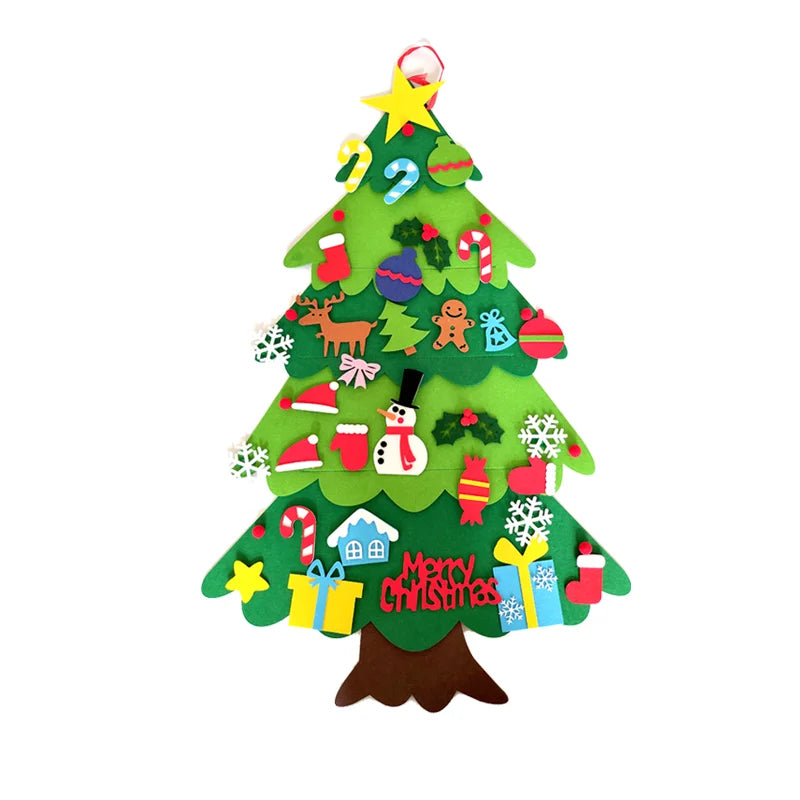 DIY Felt Christmas Tree Decoration, Santa Claus Ornaments & Kids Xmas Gifts
