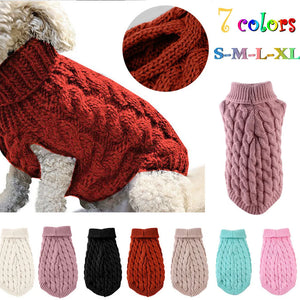 Warm Knitted Dog Sweater for Small Pets – Autumn & Winter