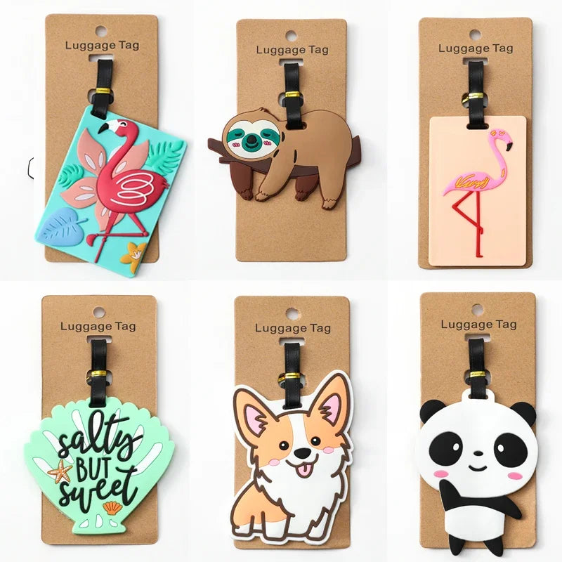 Cute Corgi & Cat Luggage Tags – Travel Bag Identification Tags