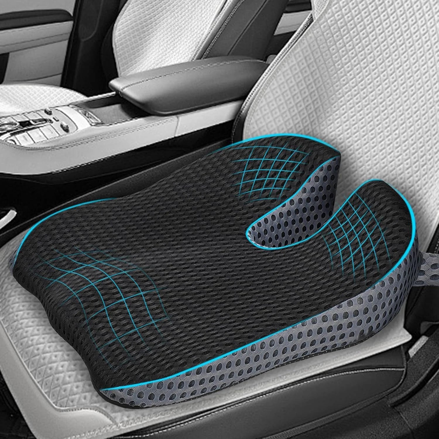 Memory Foam Car Seat Cushion – Height Booster & Posture Support