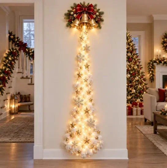 Glowing Christmas Wall Light – Santa Sleigh & Reindeer Decor