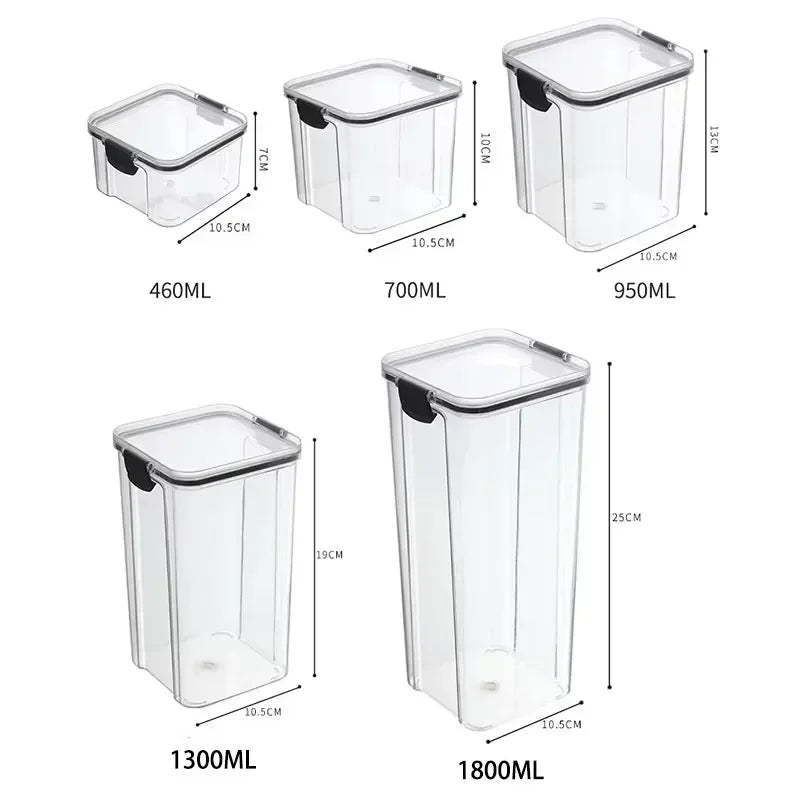 Stackable Plastic Food Storage Containers – Airtight Kitchen Jars