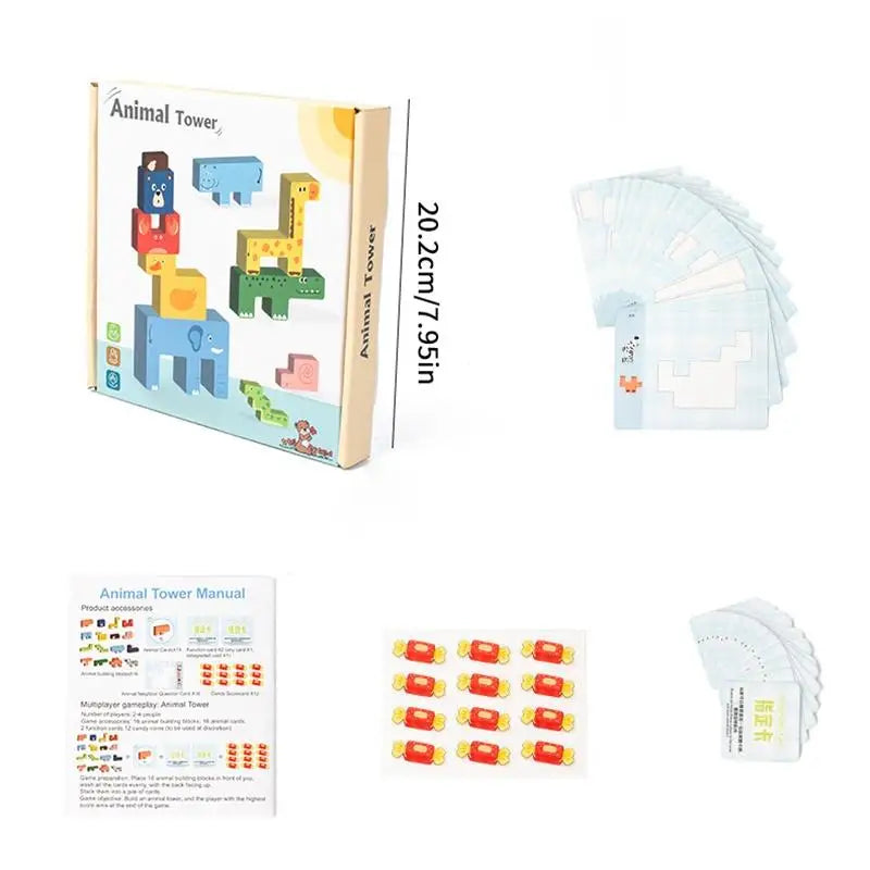 Wooden Montessori Animal Matching Puzzle – Educational 3D Toy for Kids