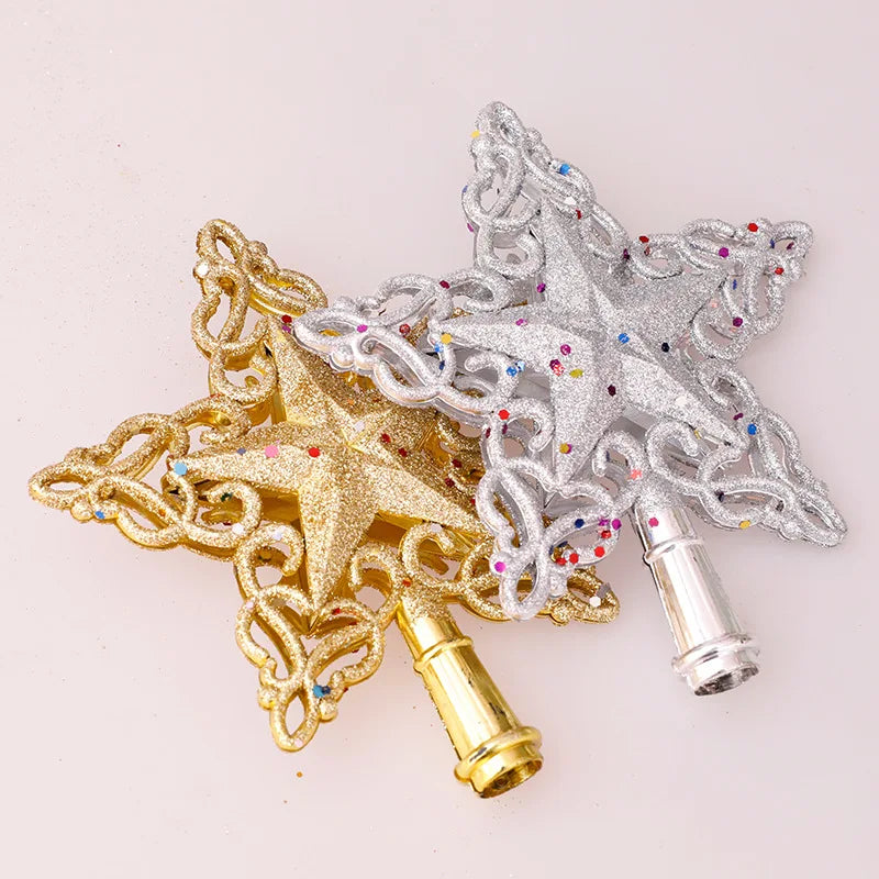 Gold & Silver Christmas Tree Star Topper