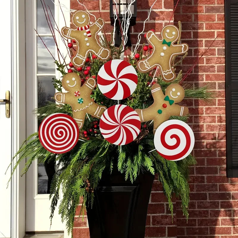 Red & White Peppermint Christmas Tree Toppers