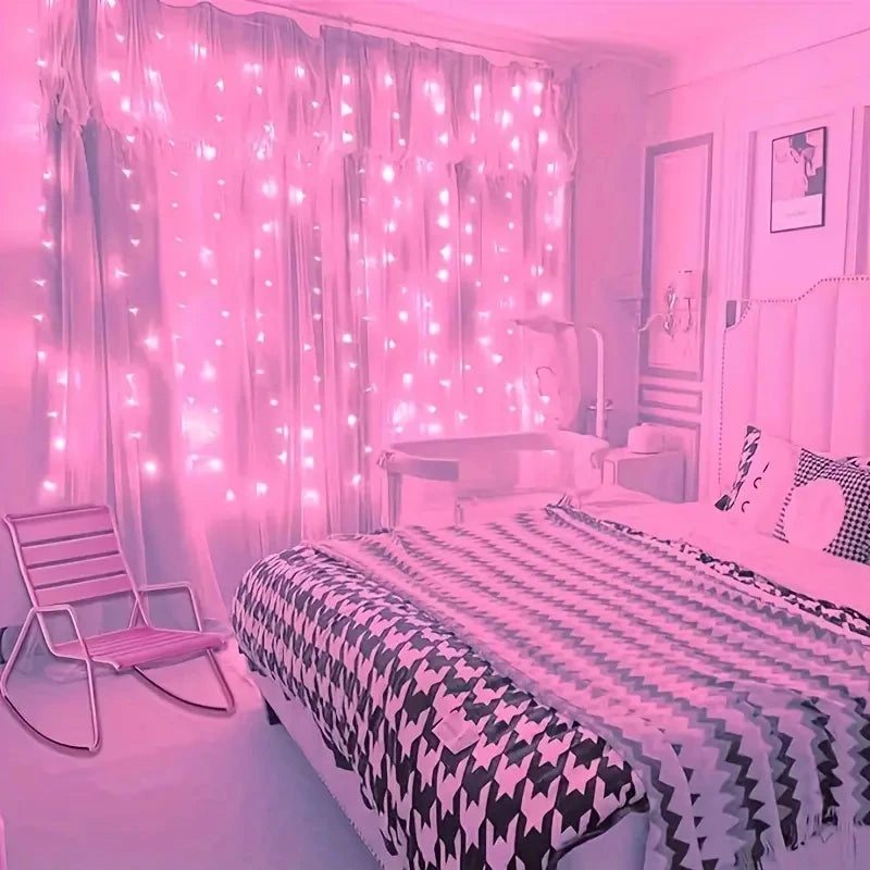 USB LED Fairy Curtain Lights with Remote – Christmas Decor