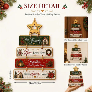 Wooden Christmas Door Hanging Decor