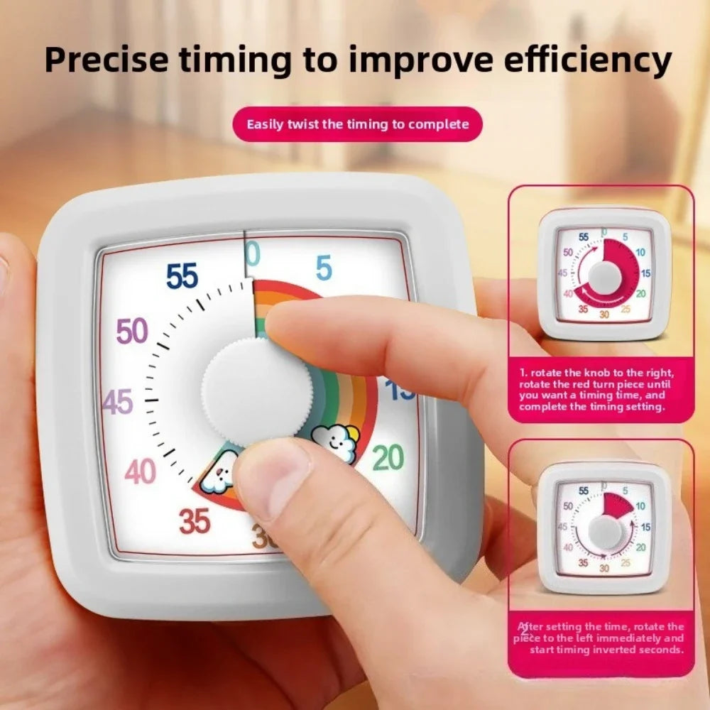 60-Minute Visual Timer – Silent Countdown Clock for Home, School & Classroom
